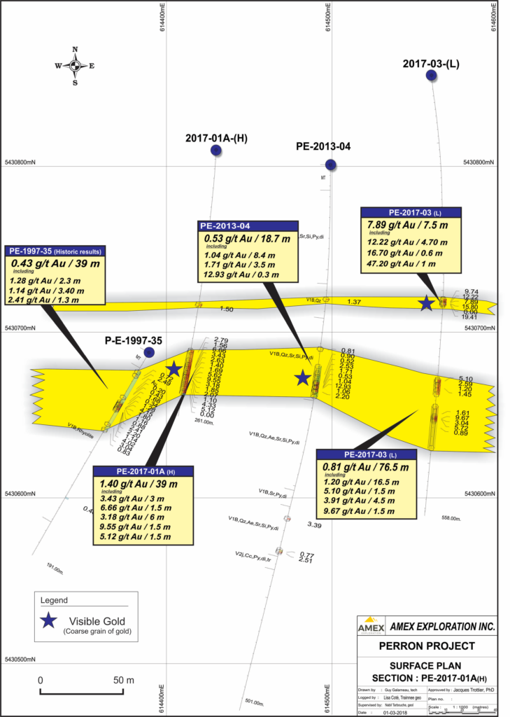 Figure 2 Perron Eastern Gold Zone Surface Plan Projection 729x1024